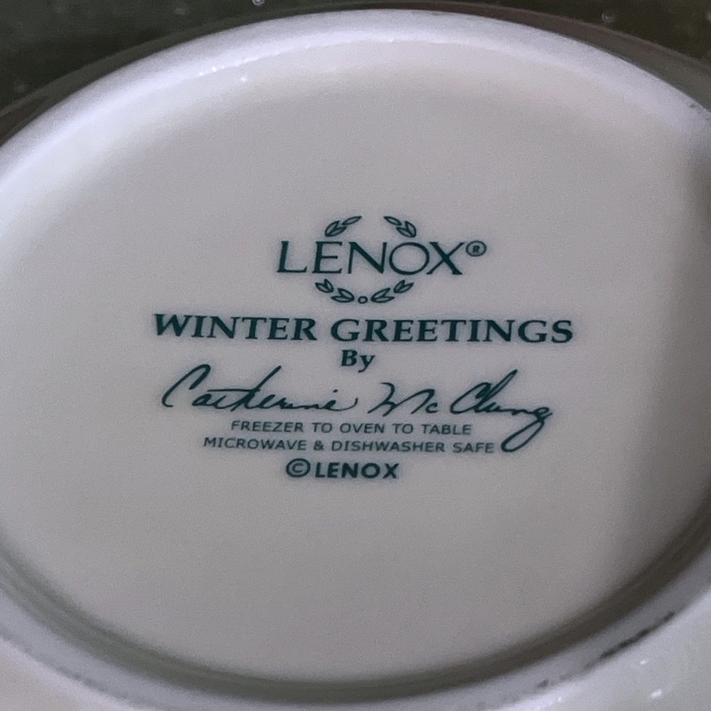 Lenox Winter Greetings Catherine McClung Set Of 2 Bowls Excellent~Original Box - Picture 8 of 11